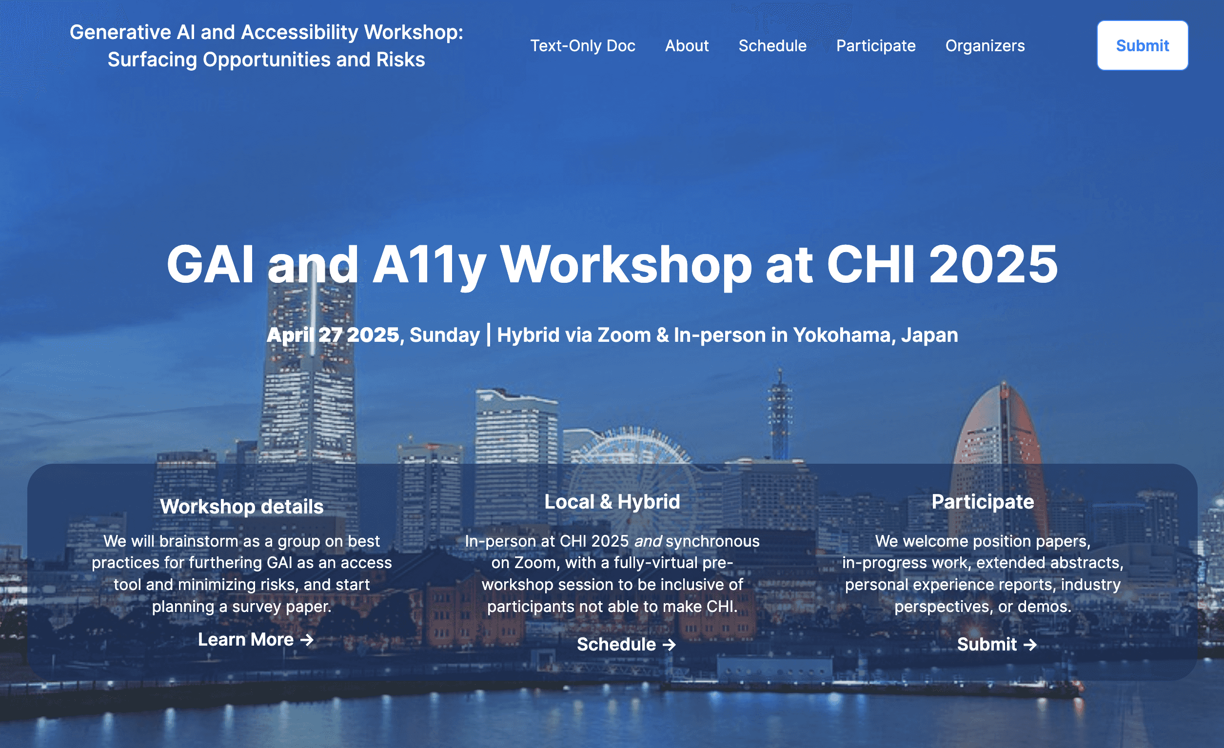 A thumbnail of the workshop website.