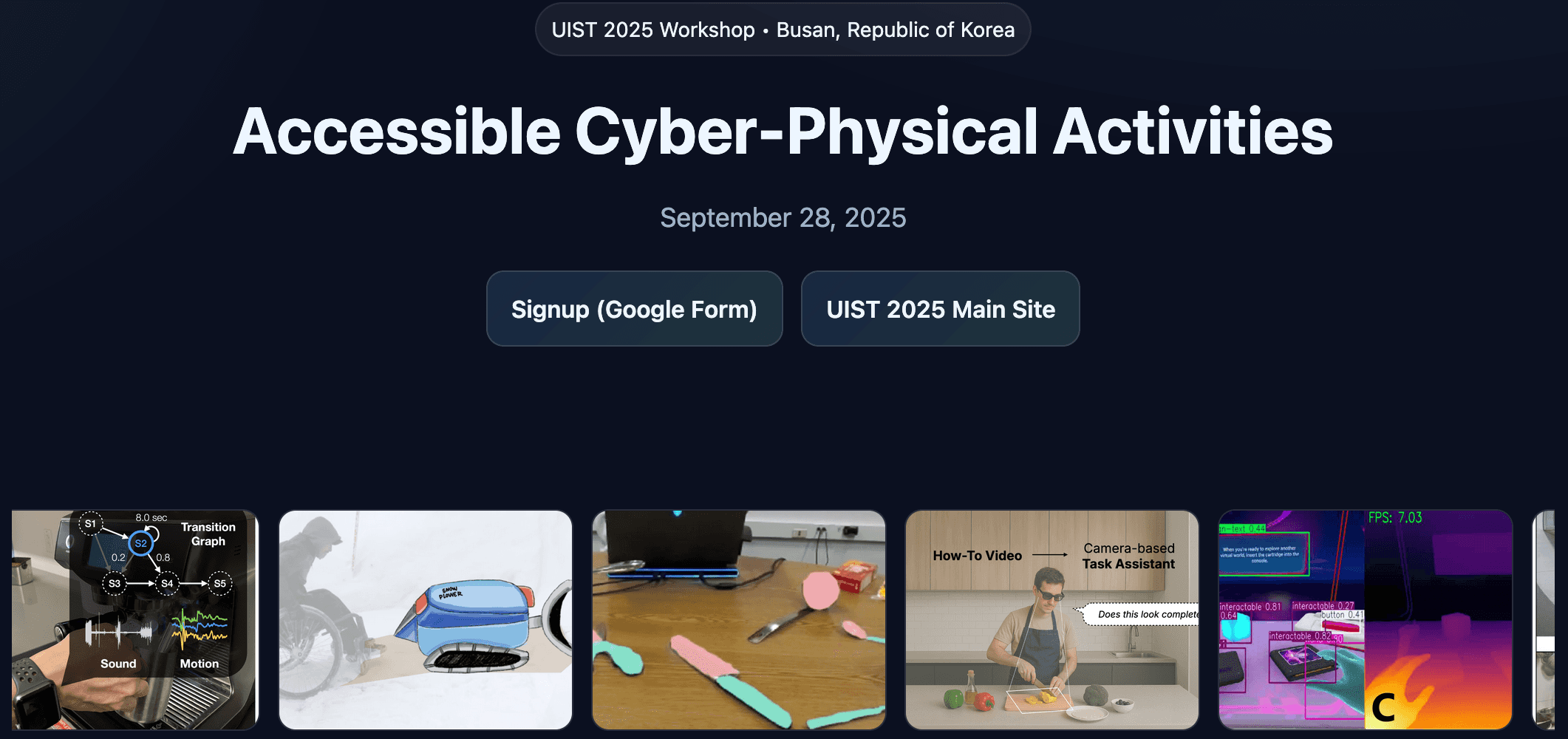 A thumbnail of the workshop website.